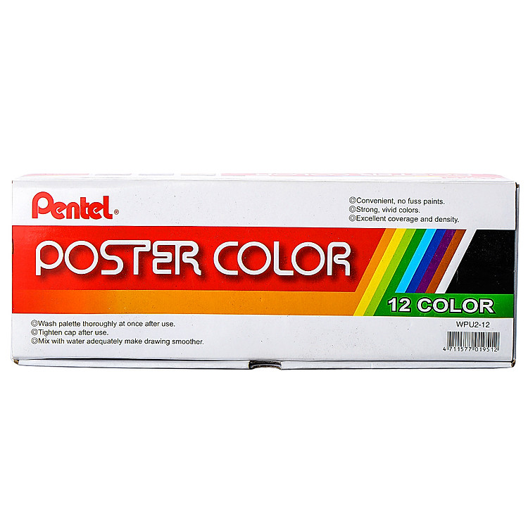 Màu Vẽ Lọ Pentel 12 Màu Poster WPU2-T12