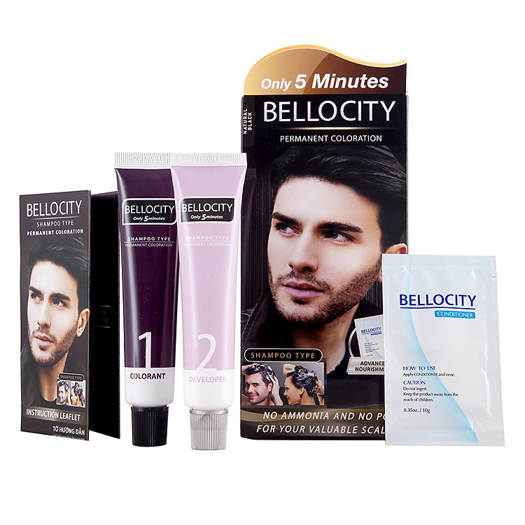 Thuốc Nhuộm Tóc Dạng Dầu Gội Ginseng House Bellocity (Màu Đen)