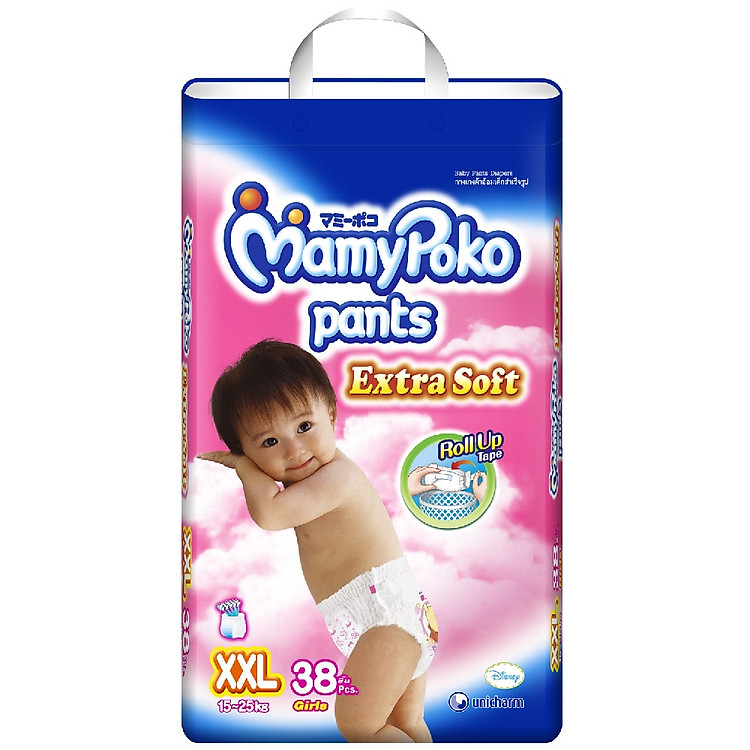 Tã Quần Mamypoko Bé Gái Gói Cực Đại XXL38 (38 Miếng)