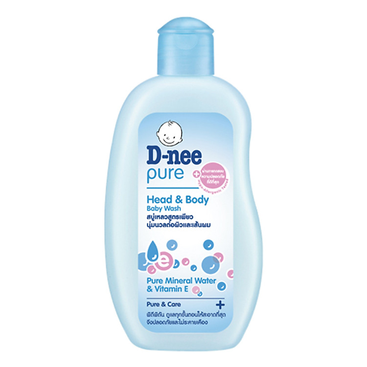 Dung Dịch Tắm Gội Toàn Thân Cho Bé Dưới 3 Tuổi D-nee - Chai 200ml (Xanh)