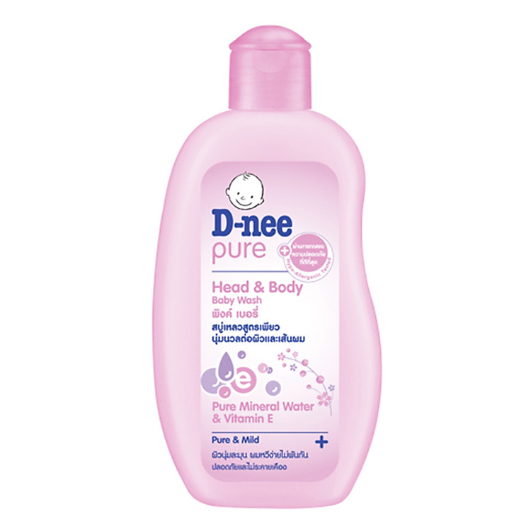 Dung Dịch Tắm Gội Toàn Thân Cho Bé Dưới 3 Tuổi D-nee - Chai 200ml (Hồng)