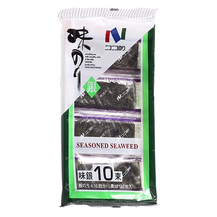 Rong Biển Khô Tẩm Gia Vị Aji Gin 10 Gói (11.14g/ Gói)