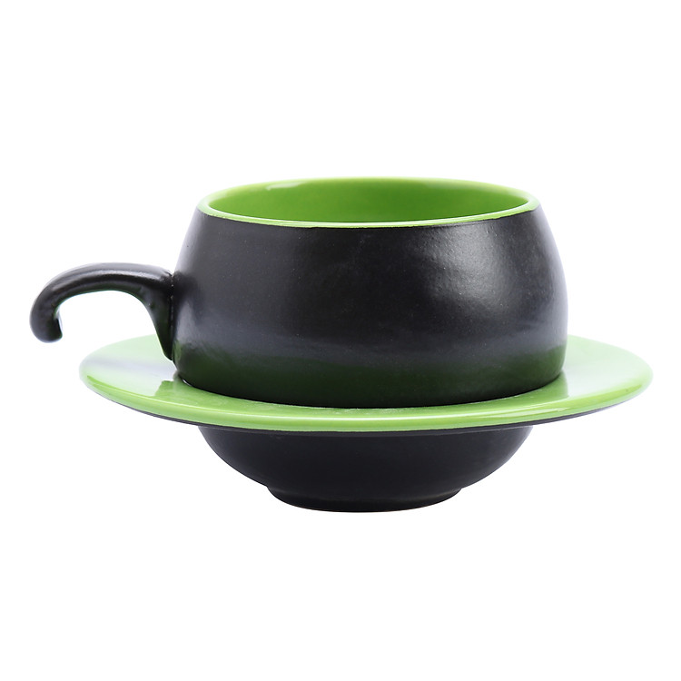 Tách Coffee Đĩa Lõm P05X - Xanh - Ảnh 2