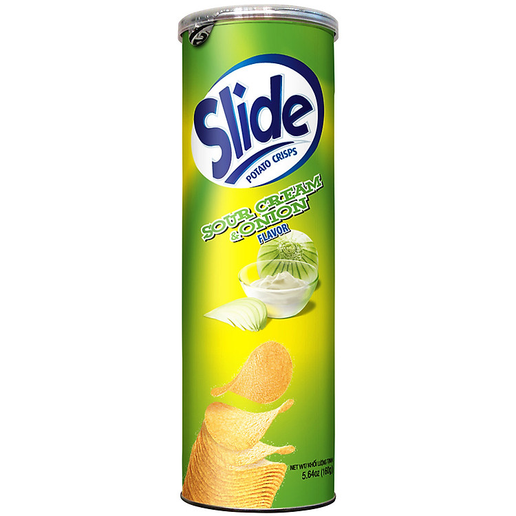 Khoai Tây Chiên Slide Kinh Đô vị Potato Sour Cream & Onion Lon 160g