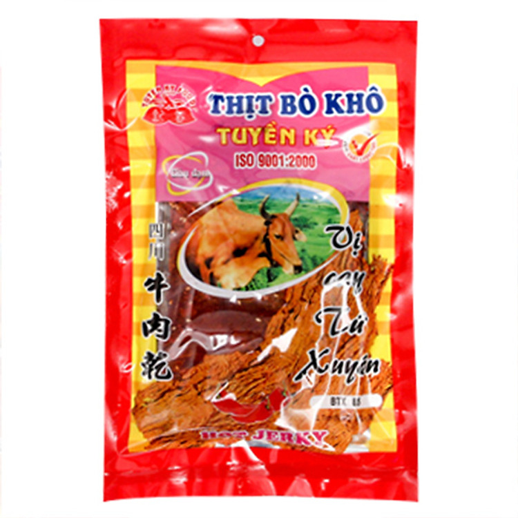 Thịt Bò Khô Tuyền Ký Vị Cay Tứ Xuyên Gói 60g