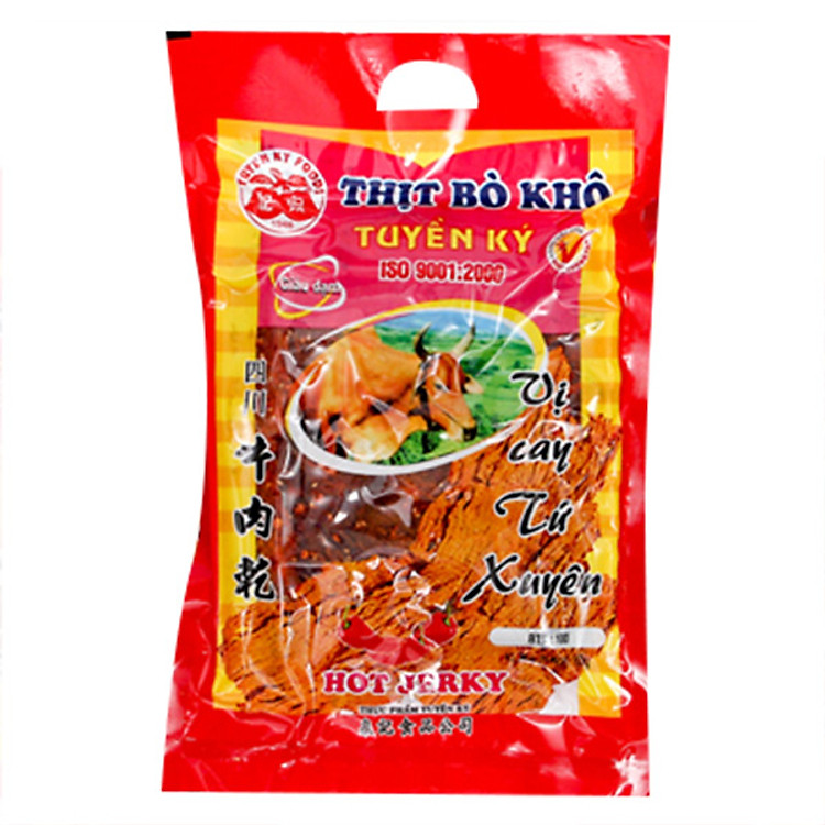 Thịt Bò Khô Tuyền Ký Vị Cay Tứ Xuyên Gói 200g