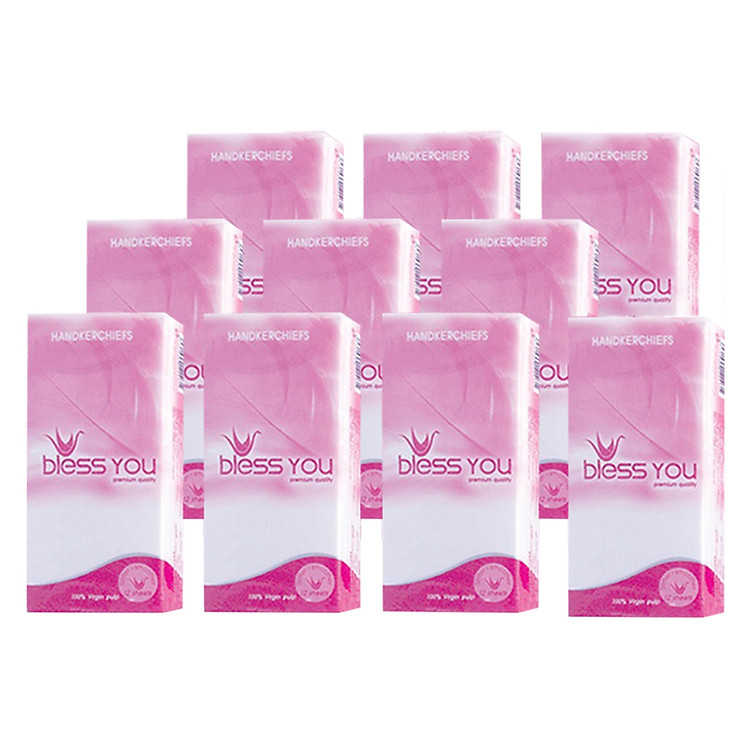 Lốc 10 Gói Khăn Giấy bỏ túi Cao Cấp 3 Lớp Bless You Hold Me