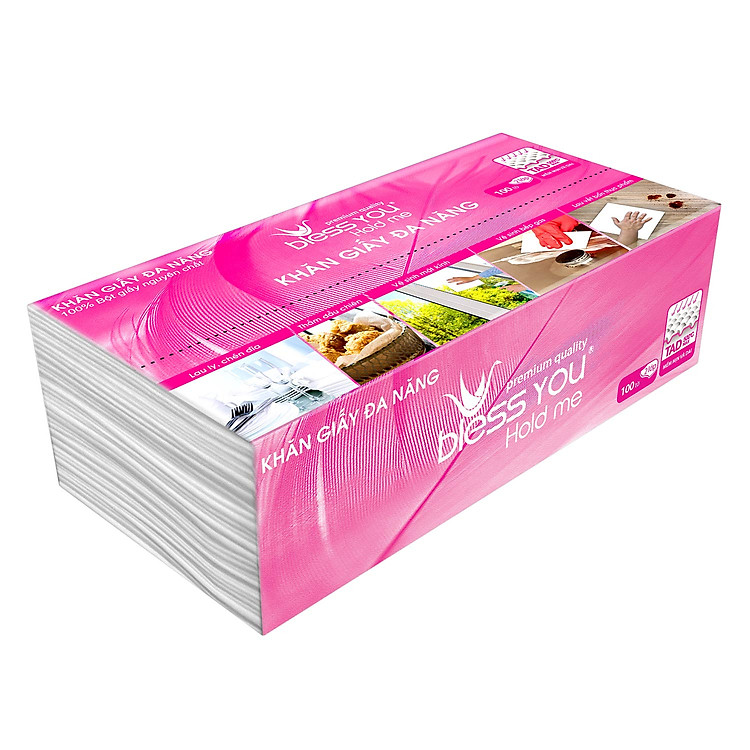 Lốc 100 Tờ Khăn Giấy Lụa Đa Năng Bless You Hold Me