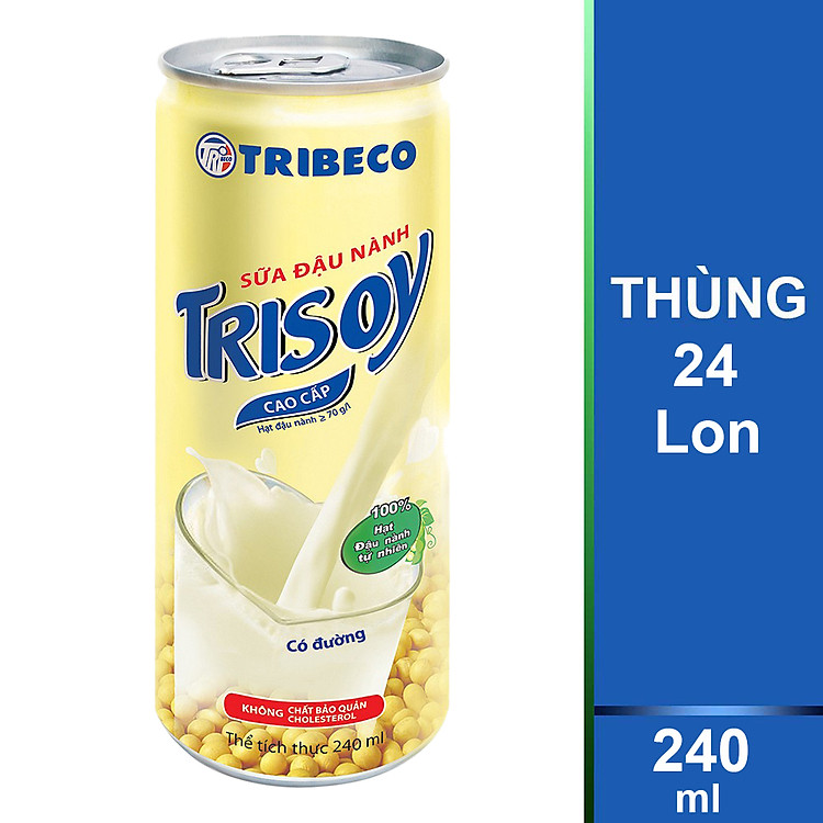 Thùng 24 Lon Sữa Đậu Nành Trisoy 240ml