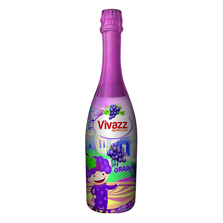 Nước Trái Cây Có Gas Vivazz Sparkling Juice Trẻ Em Nho R0106013 (720ml)