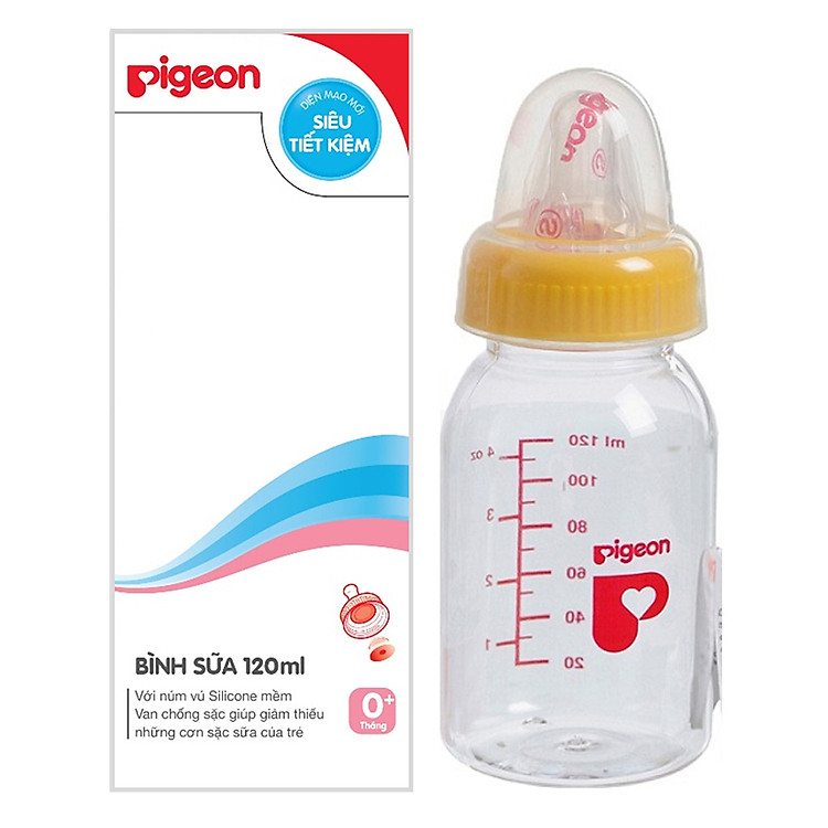 Bình Nhựa Tròn Pigeon RP4 120ml - Màu Ngẫu Nhiên