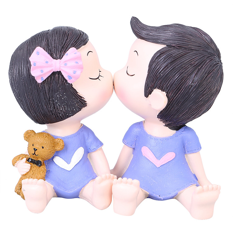 Tượng 2 Bé D397M - Tím (Size Trung)