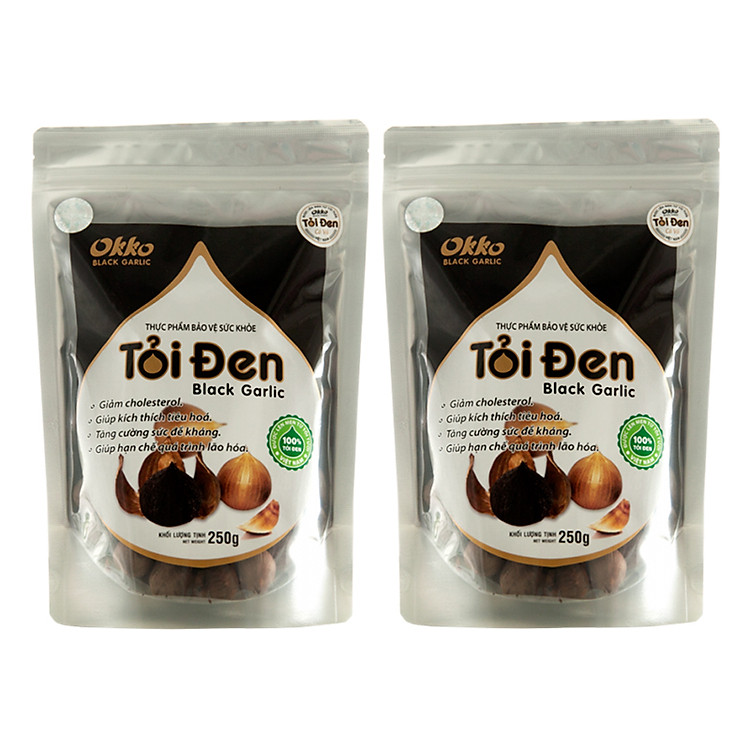 Combo 2 Thực Phẩm Chức Năng Tỏi Đen Okko Có Vỏ (250g/Túi)