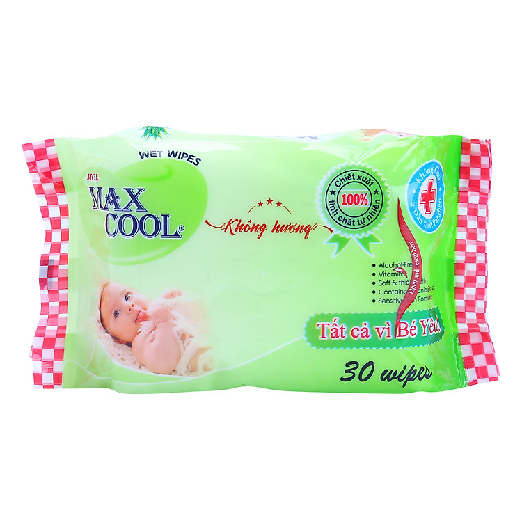 Khăn Ướt MaxCool Không Hương 30 Tờ