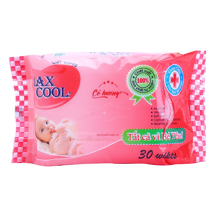 Khăn Ướt MaxCool Có Hương 30 Tờ