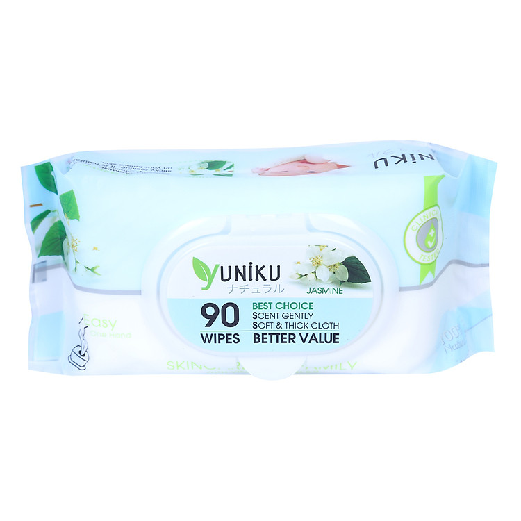 Khăn Giấy Ướt Cao Cấp Yuniku Maxcool 90 Tờ - Màu Xanh Ngọc