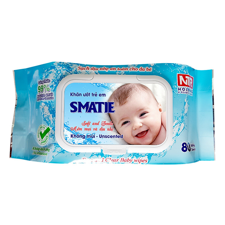 Mua Khăn Ướt Smatie Không Mùi - Xanh Dương Tiết kiệm - Hình ảnh 2