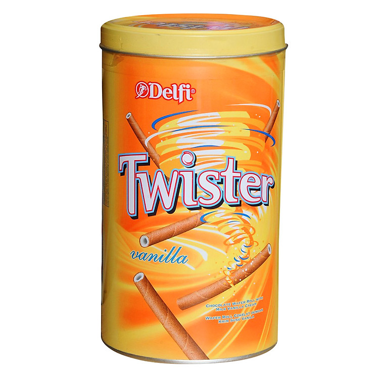 Hộp Bánh Quế Xốp Kem Bơ Sữa Delfi Twister 320g