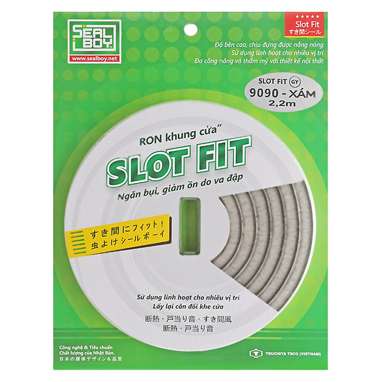 Miếng Dán Khe Cửa Đa Năng Sealboy Slot - Fit 9090 GY Màu Xám - 2.2M