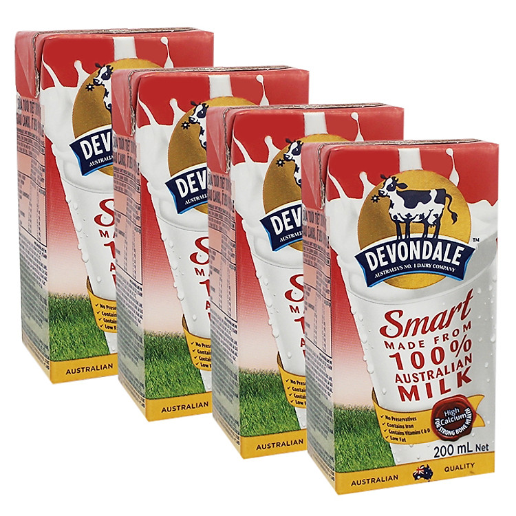 Lốc 4 Hộp Sữa Smart Devondale (200ml)