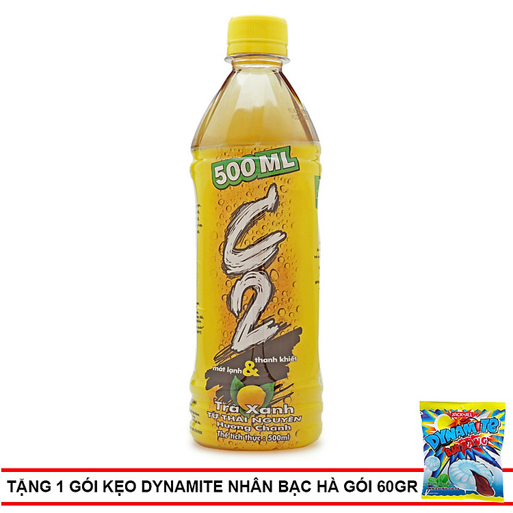 Lốc 6 Chai Trà Xanh C2 Hương Chanh Chai 500ml