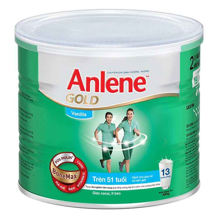 Sữa Bột Anlene Gold Bonemax - Dành Cho Người Trên 51 Tuổi (Hương Vanilla, Hộp Thiếc 400g)