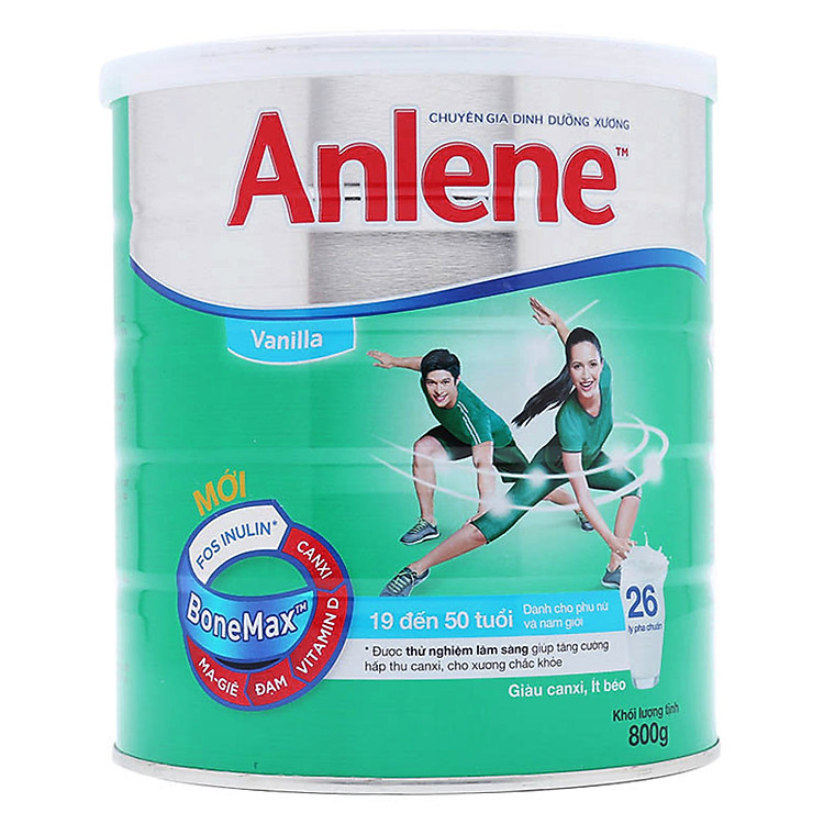 Sữa Bột Anlene Bonemax - Dành Cho Người 19 - 50 Tuổi (Hương Vanilla, Hộp Thiếc 800g)