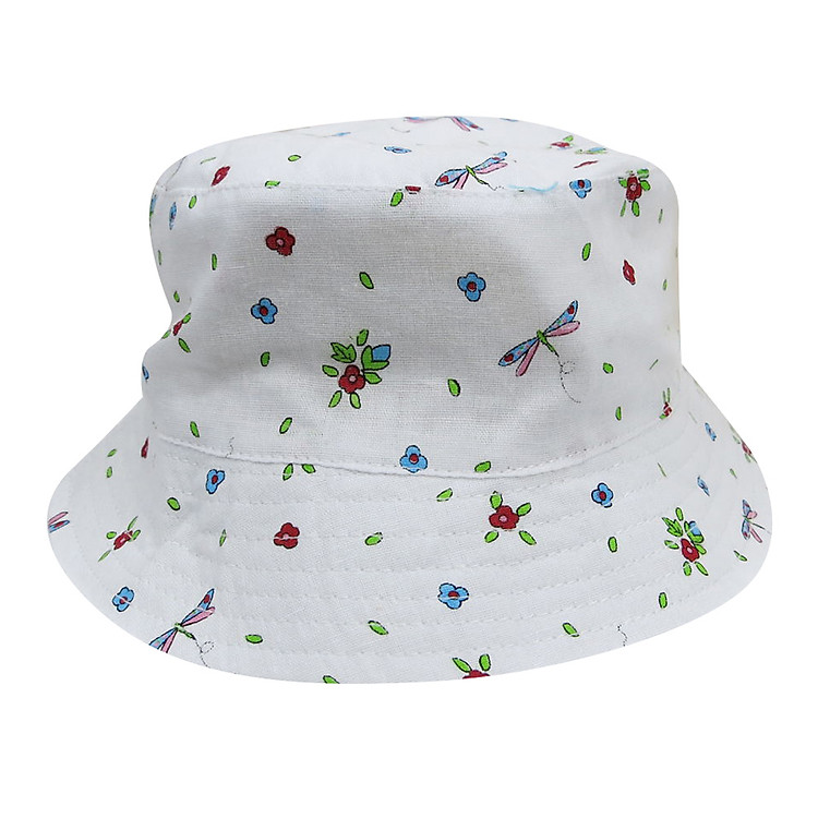Mũ Đi Nắng Tai Bèo Cho Bé Gái Luvable Friends FH7504 Họa Tiết Hoa – Trắng