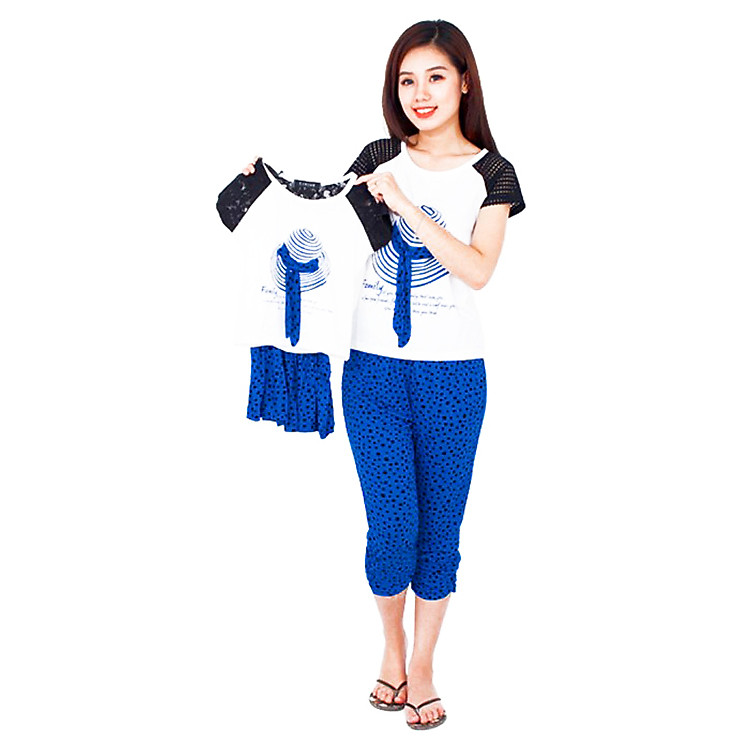 Combo Đồ Mẹ Bé In Nón CIRINO CB_DOINNON_XDUONG - Xanh Dương