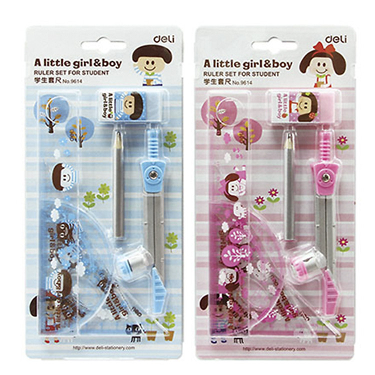 Bộ Dụng Cụ Học Sinh 9614 Deli (Giao Màu Ngẫu Nhiên)