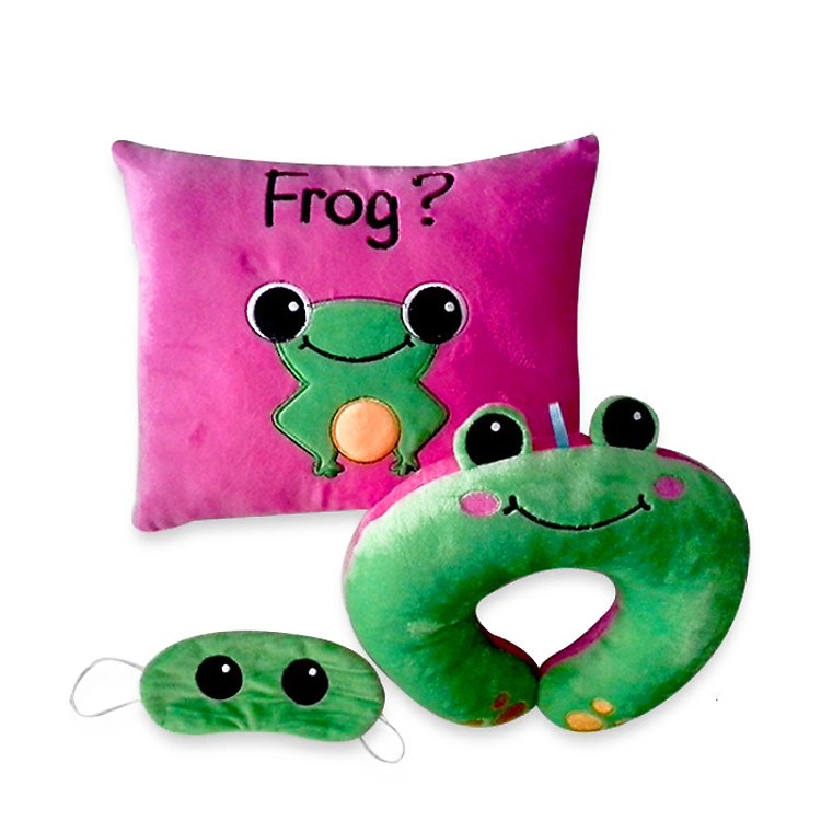Combo Gối Tựa Lưng, Gối Chữ U Và Bịt Mắt Thivi - Hình Ếch