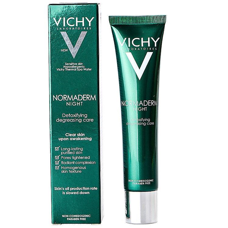 Gel Se Khít Lỗ Chân Lông, Giải Độc, Thanh Lọc Ban Đêm Vichy Normaderm Night Detox 100758060 - 40ml