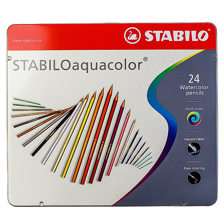 Bút Chì Màu Nước Stabilo Hộp Sắt 24 Màu - CLW1624M