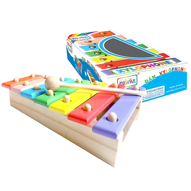 Đồ Chơi Gỗ Edugames Đàn Xylophon 7 Thanh Có Hộp GA648