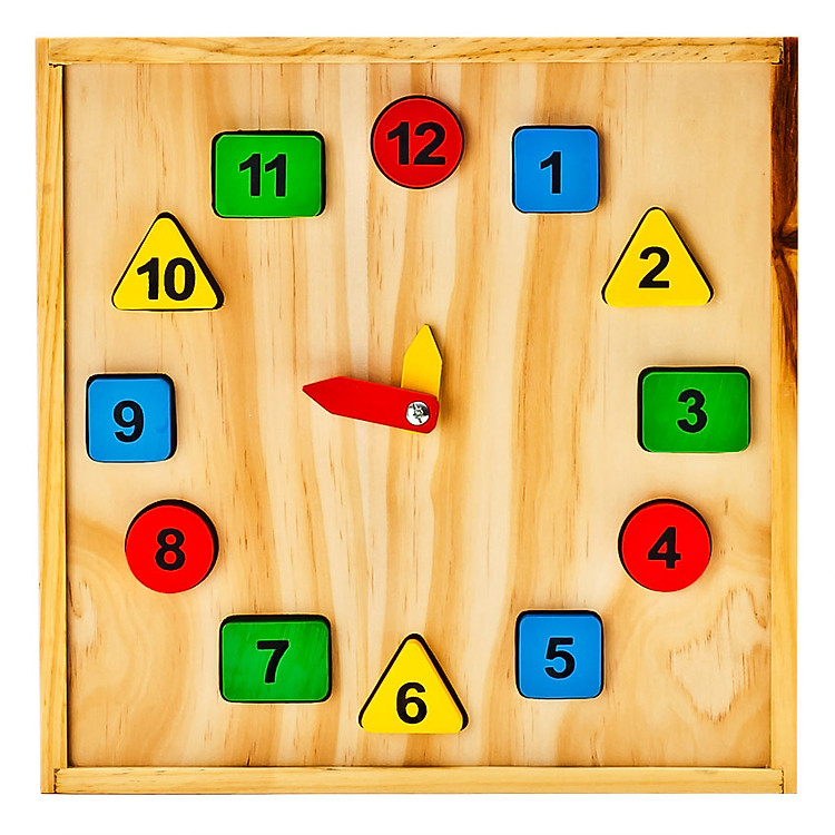 Đồ Chơi Gỗ EDUGAMES Đồng Hồ Học Số Và Hình Học GA533