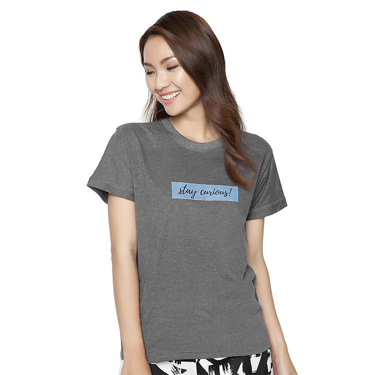 Áo Thun Nữ Tay Ngắn Be Curious Suvi SuviTF0043 - Xám
