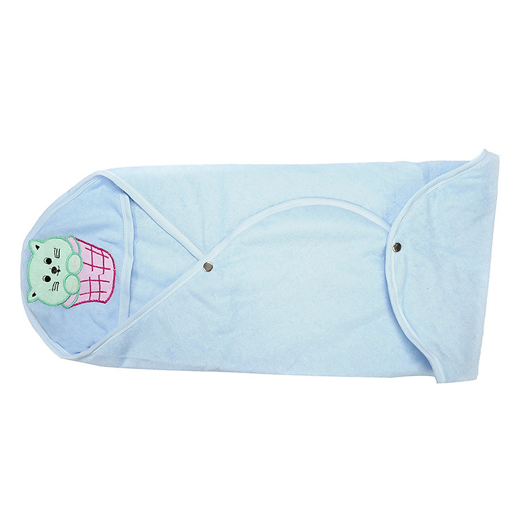 Khăn Choàng Dày Thêu Sơ Sinh Nanio A0027 - Xanh Biển