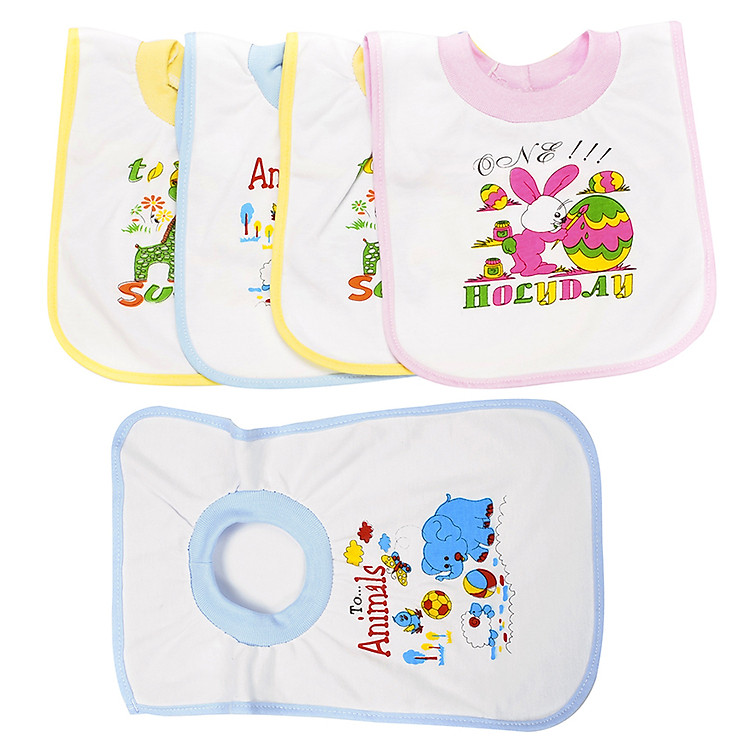 Combo 5 Yếm Bo Nhỏ 100% Cotton Nanio A0061