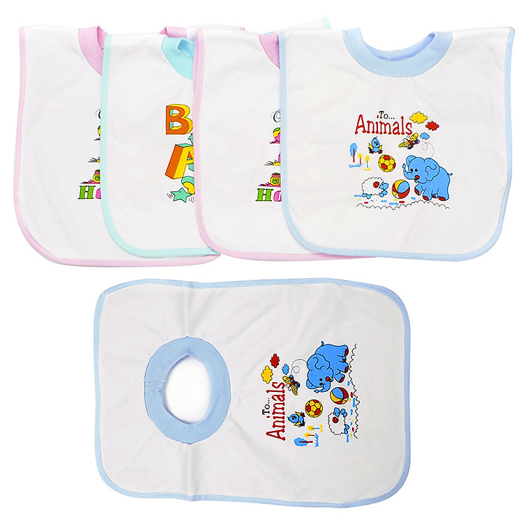 Combo 5 Yếm Bo Lớn 100% Cotton Nanio A0062