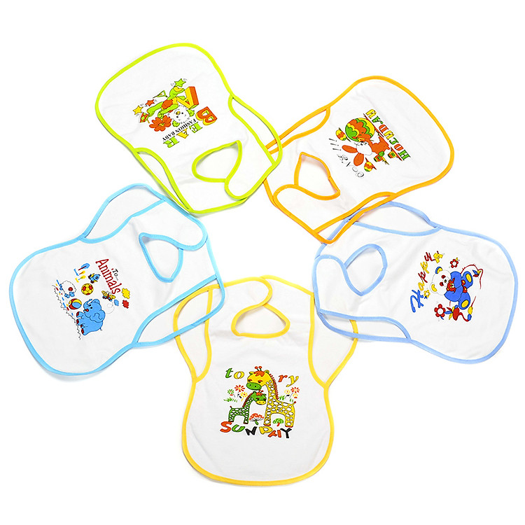 Combo 5 Yếm Xỏ Dán Nhỏ 100% Cotton Nanio A0067