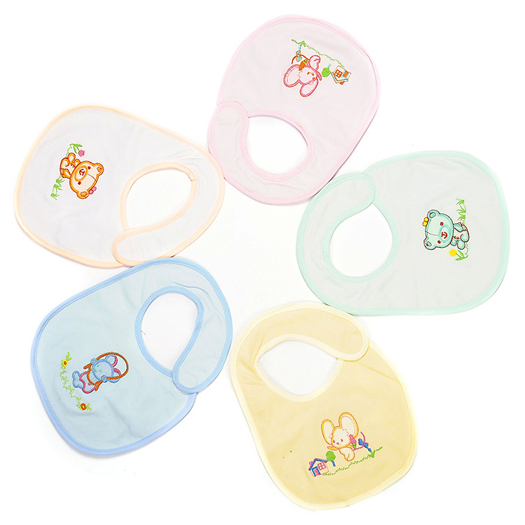 Combo 5 Yếm Dán Một Bên Thêu Chống Thấm Nanio A0140