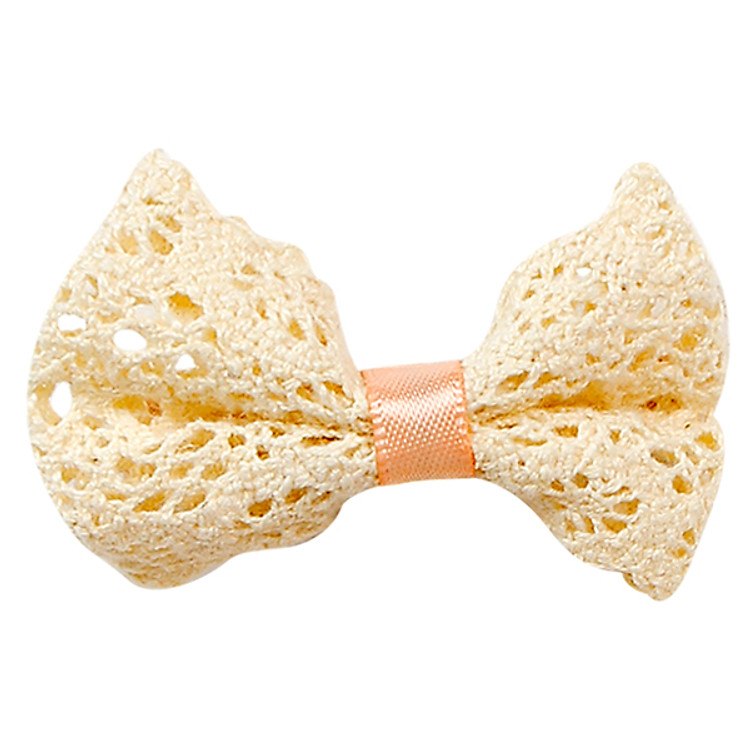 Kẹp Tóc Hình Nơ Phối Lưới Bảo Ngọc A05 - Kem