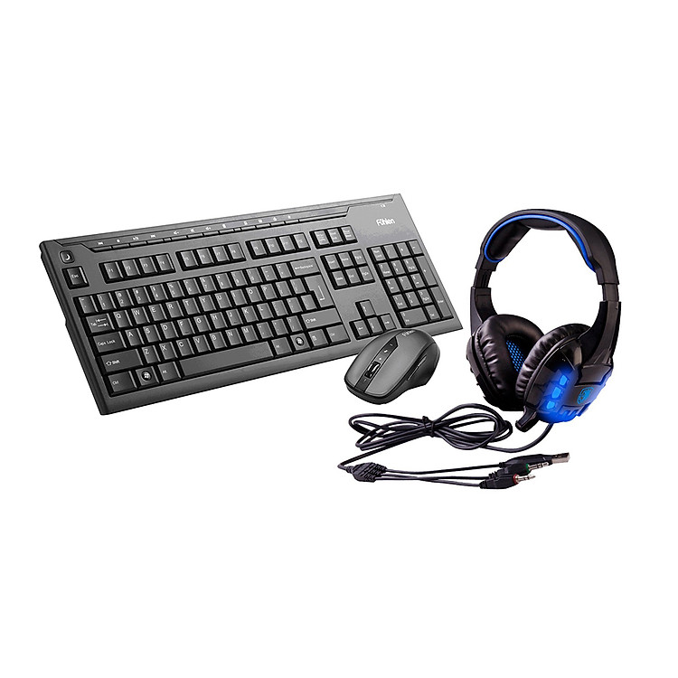 Bộ 3 Sản Phẩm Bàn Phím Và Chuột Không Dây Fuhlen A200G + Tai Nghe Sades SA-718 - Hàng Chính Hãng