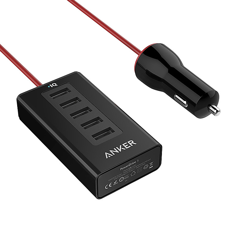 Adapter Sạc Xe Hơi 5 Cổng Anker PowerDrive 50W - A2311 - Hàng Chính Hãng