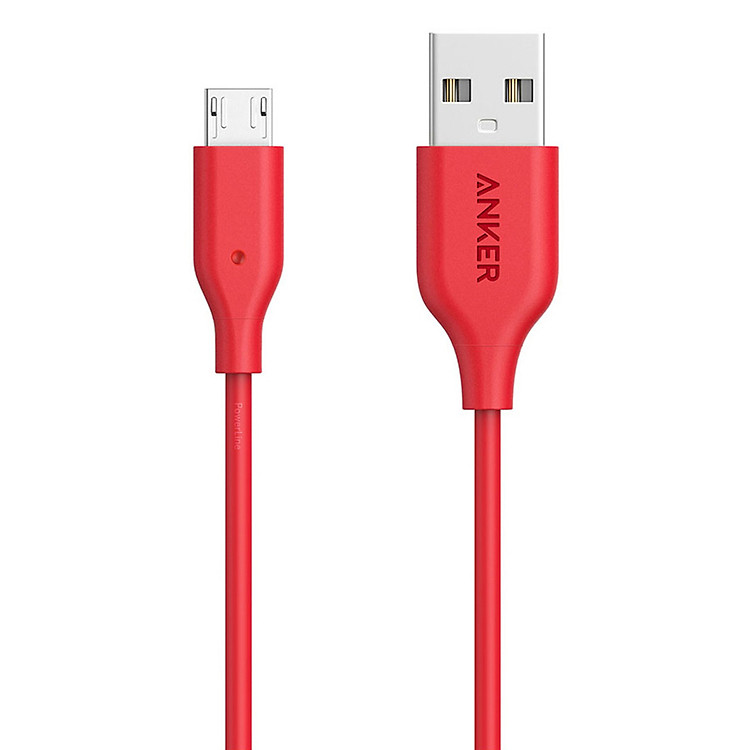 Dây Cáp Sạc Micro USB Anker PowerLine A8133H91 (1.8m) – Đỏ – Hàng Chính Hãng