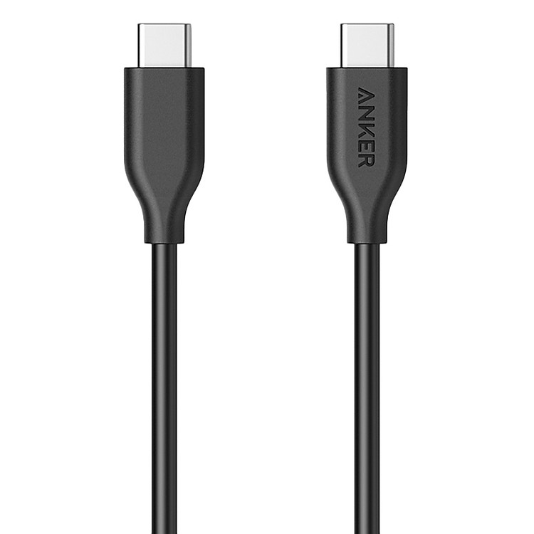 Dây Cáp Sạc USB Type-C Ra USB Type-C 2.0 Anker Powerline 0.9m - A8181011 (Đen) - Hàng Chính Hãng