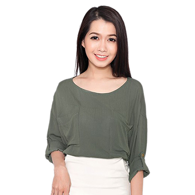 Áo Cổ Thuyền Phối Túi CIRINO A_FRPT_R004FS - Xanh Rêu (Freesize)