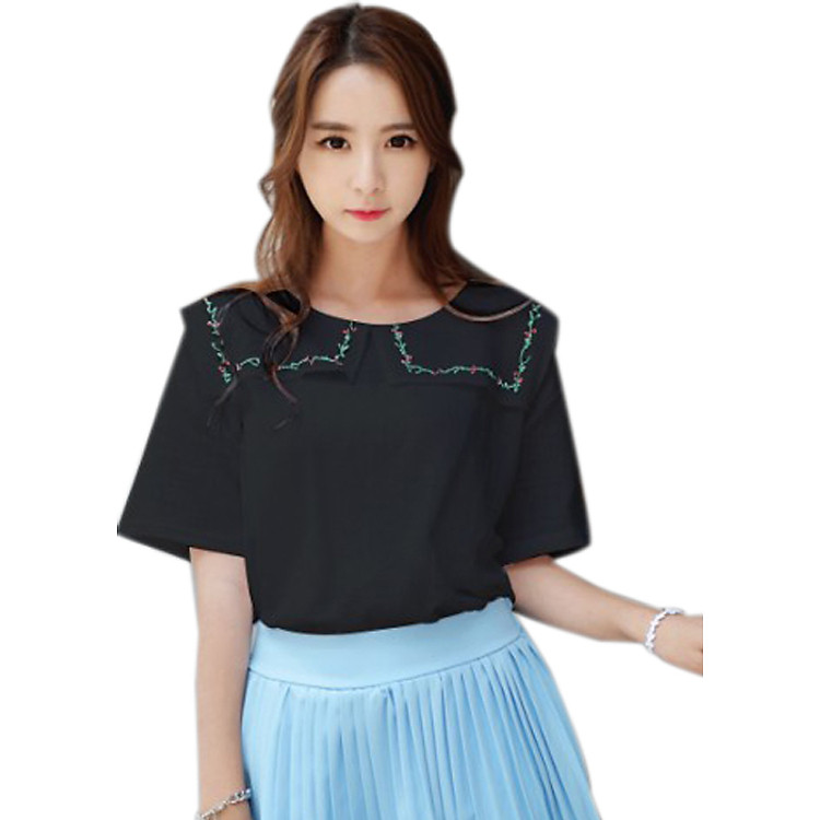 Áo Sơ Mi Thêu Cổ Thủy Thủ CIRINO CIRINO A_TLT_DEN004FS - Đen (Freesize)