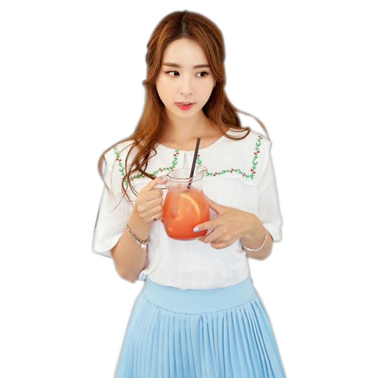 Áo Sơ Mi Thêu Cổ Thủy Thủ CIRINO A_TLT_T004FS - Trắng (Freesize)