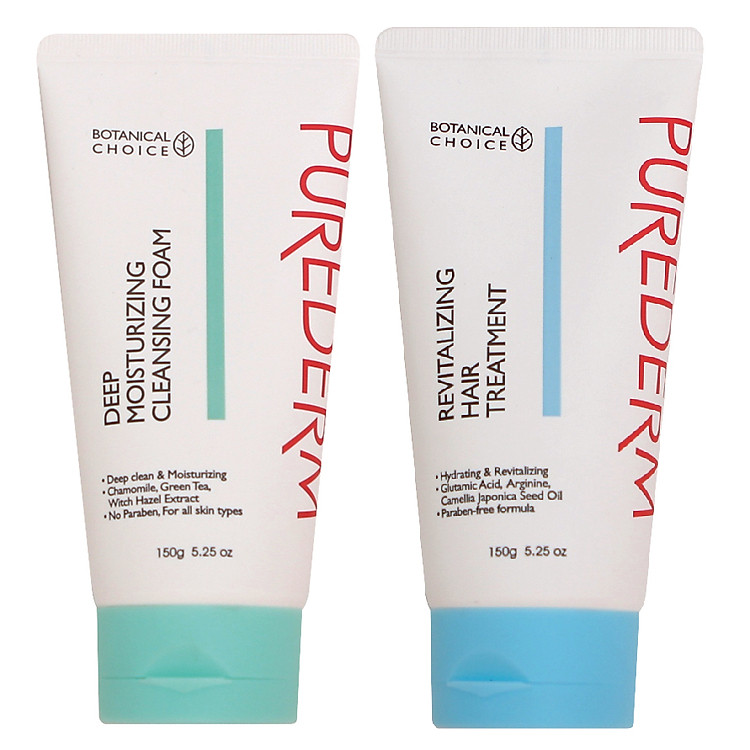 Combo Sữa Rửa Mặt Cân Bằng Độ Ẩm Purederm (150g) Và Kem Xả Mềm Mượt Tóc Purederm (150g)